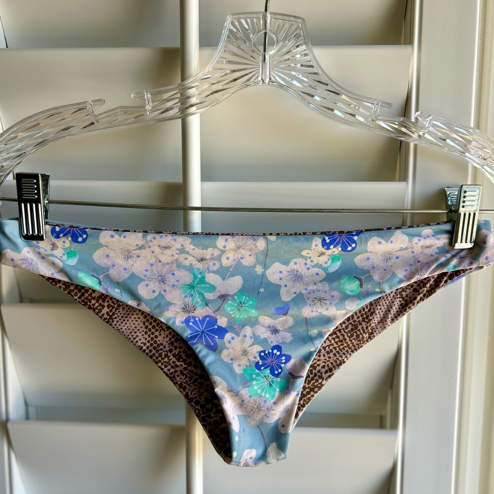 ACACIA Swimwear Makai bottoms Blue Cherry Blossoms